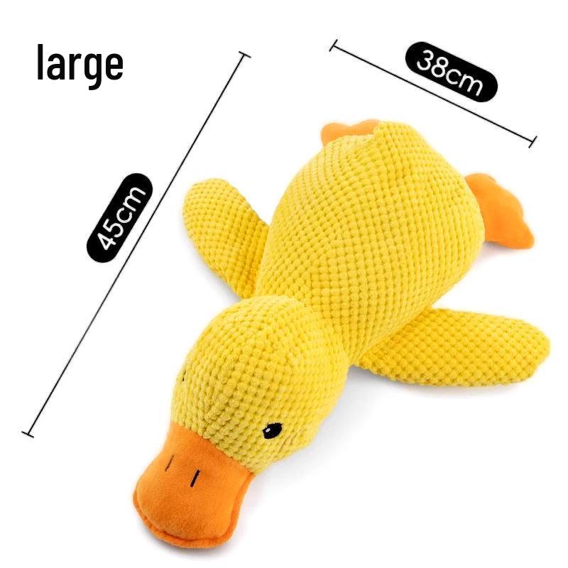 Indestructible Plush Dog Toy: Bite-Resistant Yellow Duck Companion
