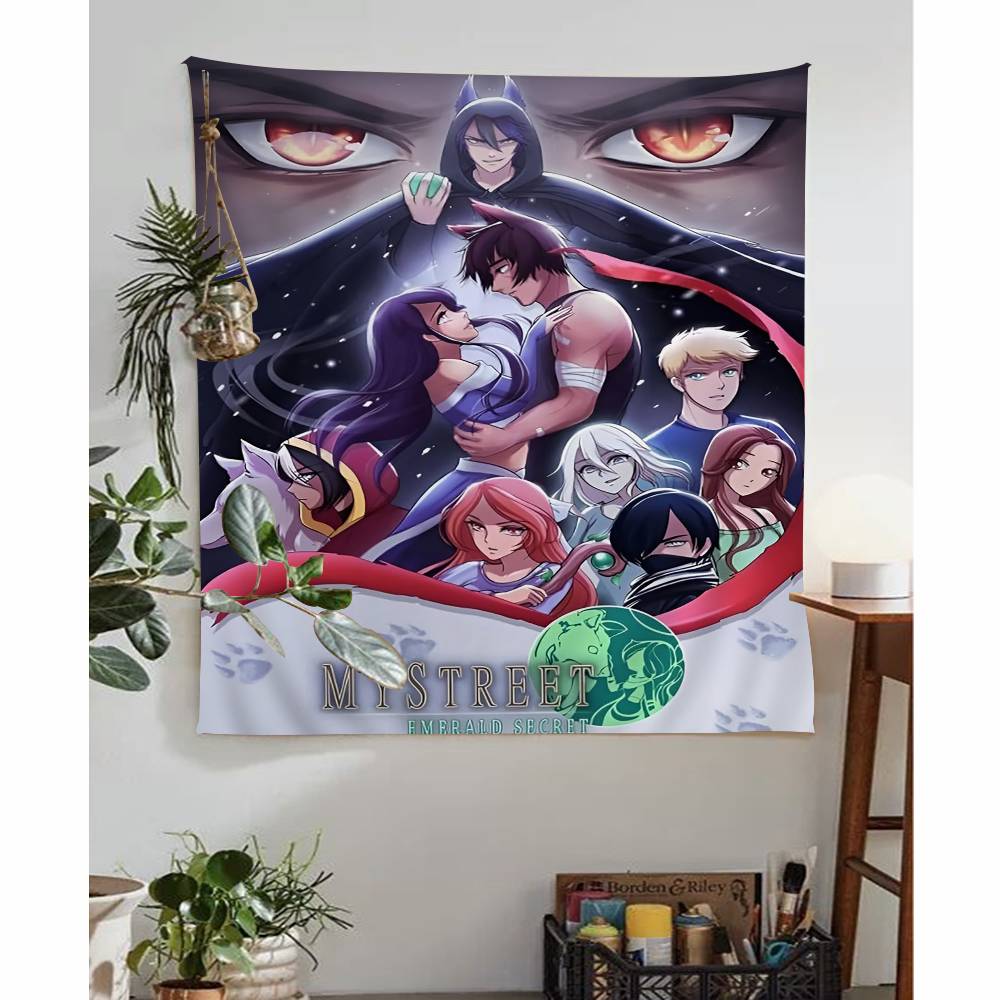 1PC Game Aaphmau Tapestry Art Printing Japanese Wall Tapestry Anime Wall Hanging Home Decor