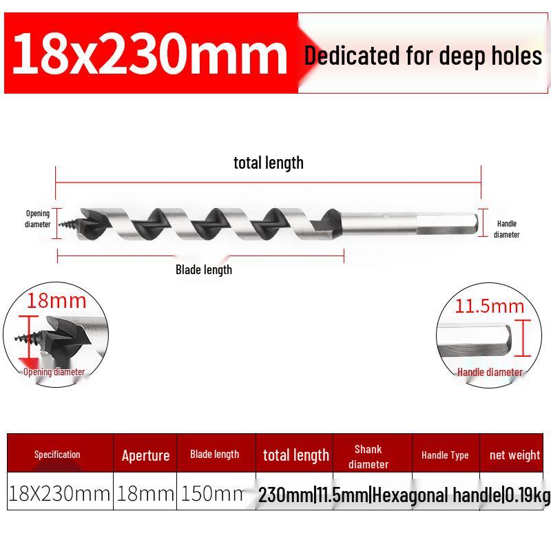 Hex Shank Deep Hole Woodworking Twist Drill Bit