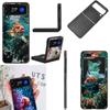 Roter Fisch schwimmt in den Tiefen des Meeres Handyhülle für Samsung Z Flip 7 6 5G Galaxy Z Flip4 Z Flip5 Z Flip3 Hülle Schwarzer harter PC