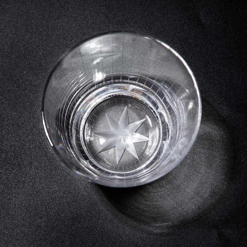 [Official Taiburo Studio] Edo Kiriko Tateshimamon Old Glass (Clear) TB0036-40 Gift Boxed, Made In Japan