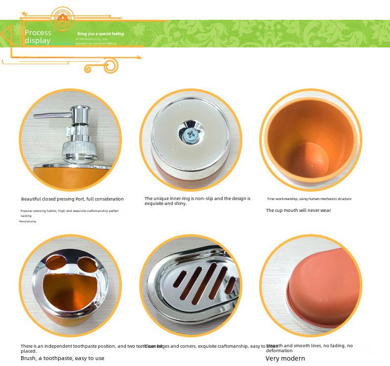 Bathroom Accessories Set: 6-Piece Oral Care and Toothbrush Holder Kit