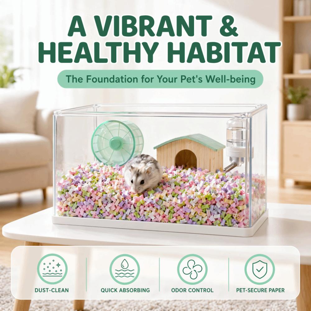 Paper Pulp Shavings Paper Litter Odor Control PET Cage Litter Hamster Bedding  PET Litter Box
