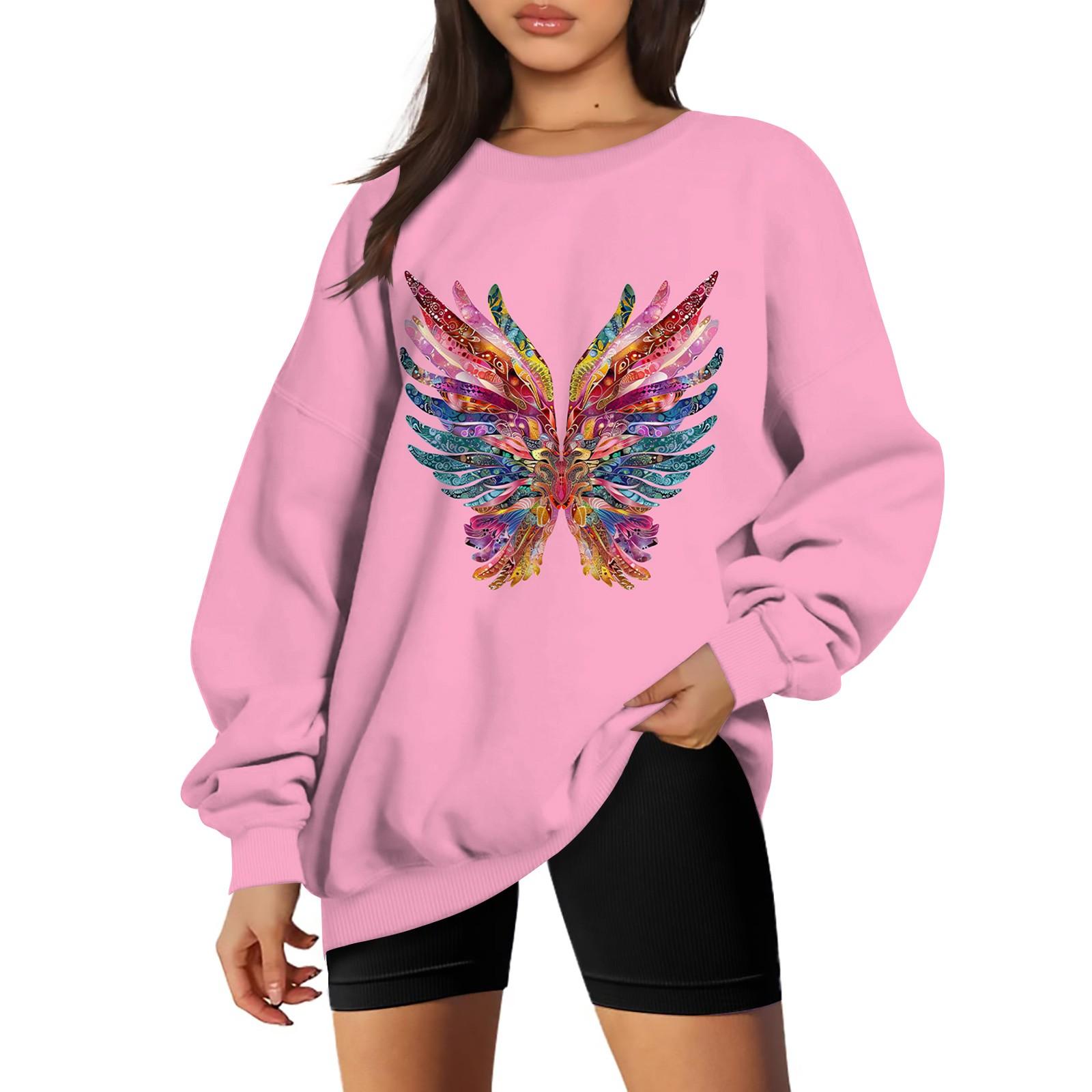 

Женский модный повседневный свитер с заниженной линией плеч, длинным рукавом и круглым вырезом S розовый