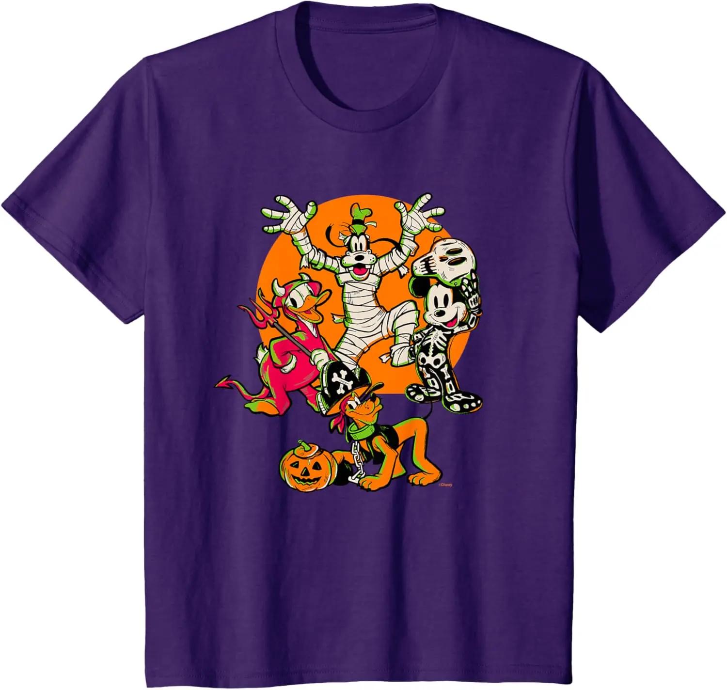 Mode Chaude Disney 100 Mickey Donald Dingo & Pluto Costumes d'Halloween T-shirt S-4XL Quatre Saisons Cadeau S violet