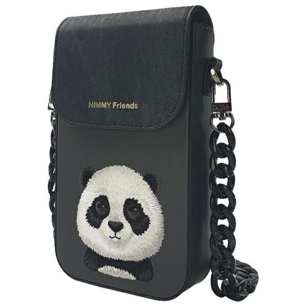 Nimmy Torebka Na Telefon Czarny/Black    Big Eyed Pet 2.0 Panda