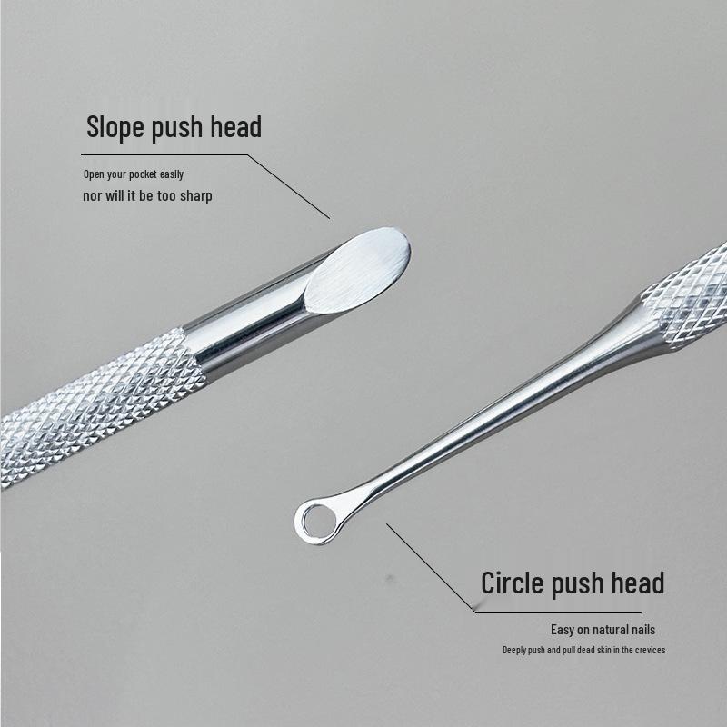 Russian Double-Headed Steel Pusher: Dead Skin Remover & Nail Polish Remover, Pre-Sanding Tool for Nail Art