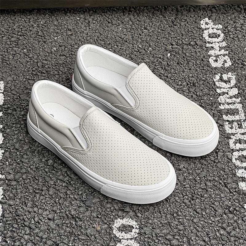 Chaussures Slip-On en toile unisexes 2026: Chaussures plates d'été décontractées style coréen pour étudiants et couples.