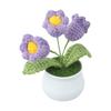 Beautiful Crochet Flower Pot Vase Arrangement Home Decoration 14 Cm Crochet Flowers Charming Table Centerpiece
