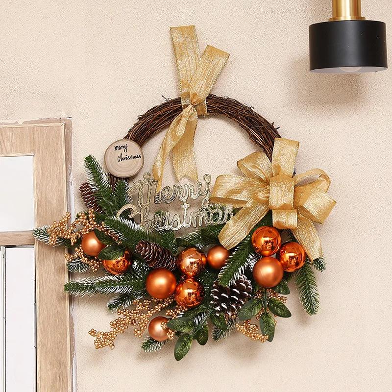 Christmas Decoration Christmas Tree Wreath Rattan Horn Door Wall Hanging Hotel Shopping Mall Scene Arrangement Pendant
