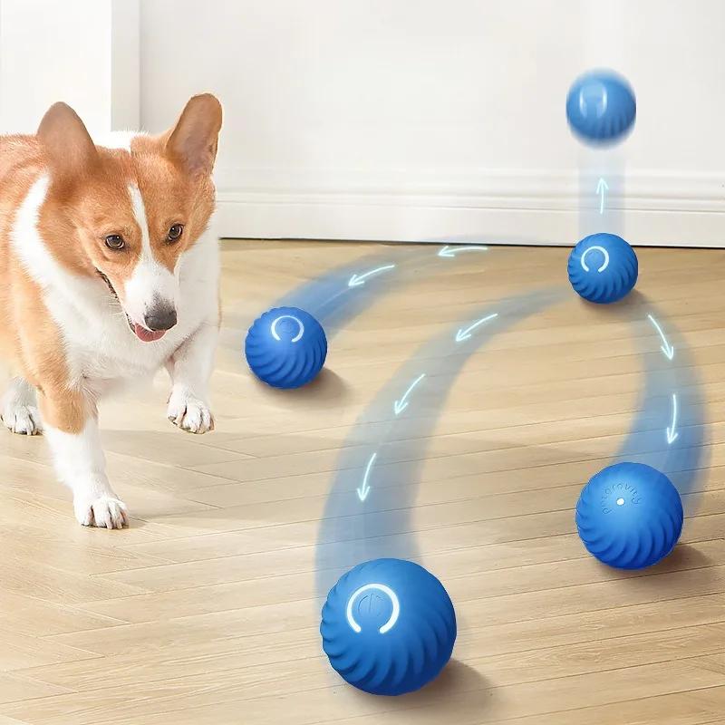 Pet Toy Ball Automatic Moving Dog  Smart USB Jumping Rotating Interactive Dog Chew  for Puppy Ball Toy