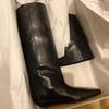 Cowhide version fat mm leather pointed retro high knight boots women's thick heel leather heel is thin but knee long boots