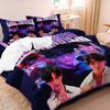 K-Pop Bedding Set Demon Hunters Themed Pink or Black Other Side Print Polyester Student Dormitory Duvet Cover Boys Girls Gift