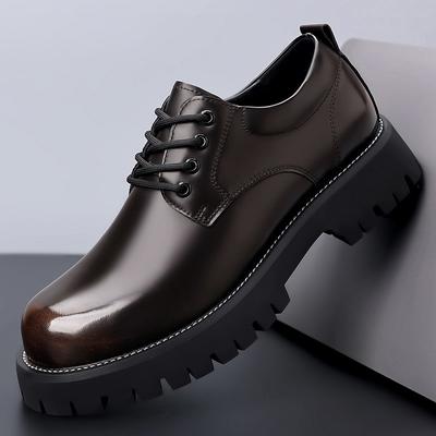 Britse Man Zwart Kantoor Zakelijke Kleding Leren Flats Man Splitleder Bruiloftsschoenen 2024 Man Koeienleren Schoenen Rubberen Zool