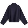 Calvin Klein Casual Stand Collar Loose Knit Drop Shoulder Long Sleeve Sweatshirt Women Sweatshirt Navy-Blue J224993