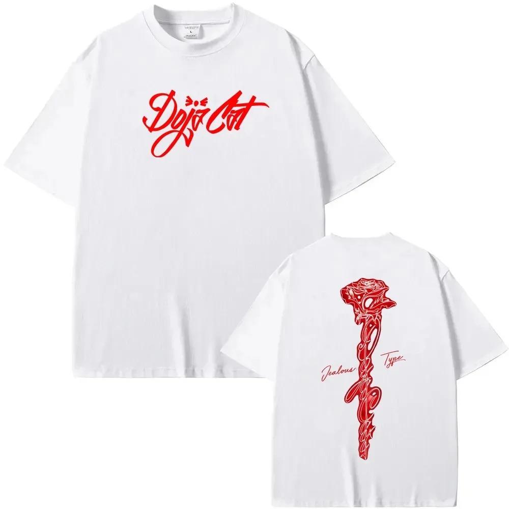 T-shirt Unisex con Stampa Divertente Faccia Mezzitoni Doja Cat Nuova Estiva Girocollo 100% Cotone Moda Stile Harajuku Oversize Casual