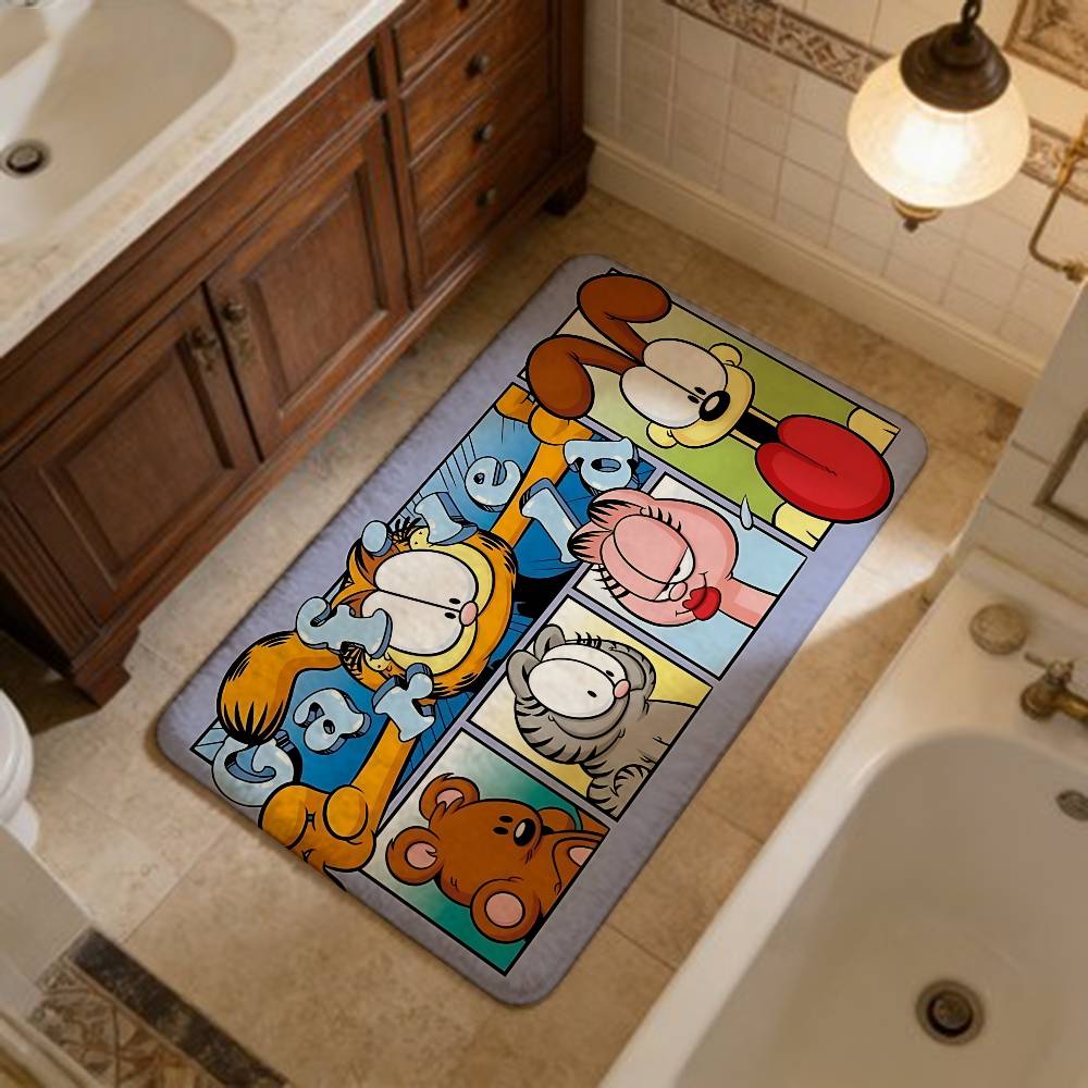 Cartoon G-Garfield Cat Room Mats Cheaper Anti-slip Modern Living Room Balcony Printed Household Carpets