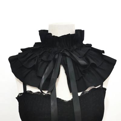 Eleganter abnehmbarer Spitzenkragen im französischen Stil mit mehrlagigen Rüschen für das tägliche Outfit von Frauen und romantische Anlässe