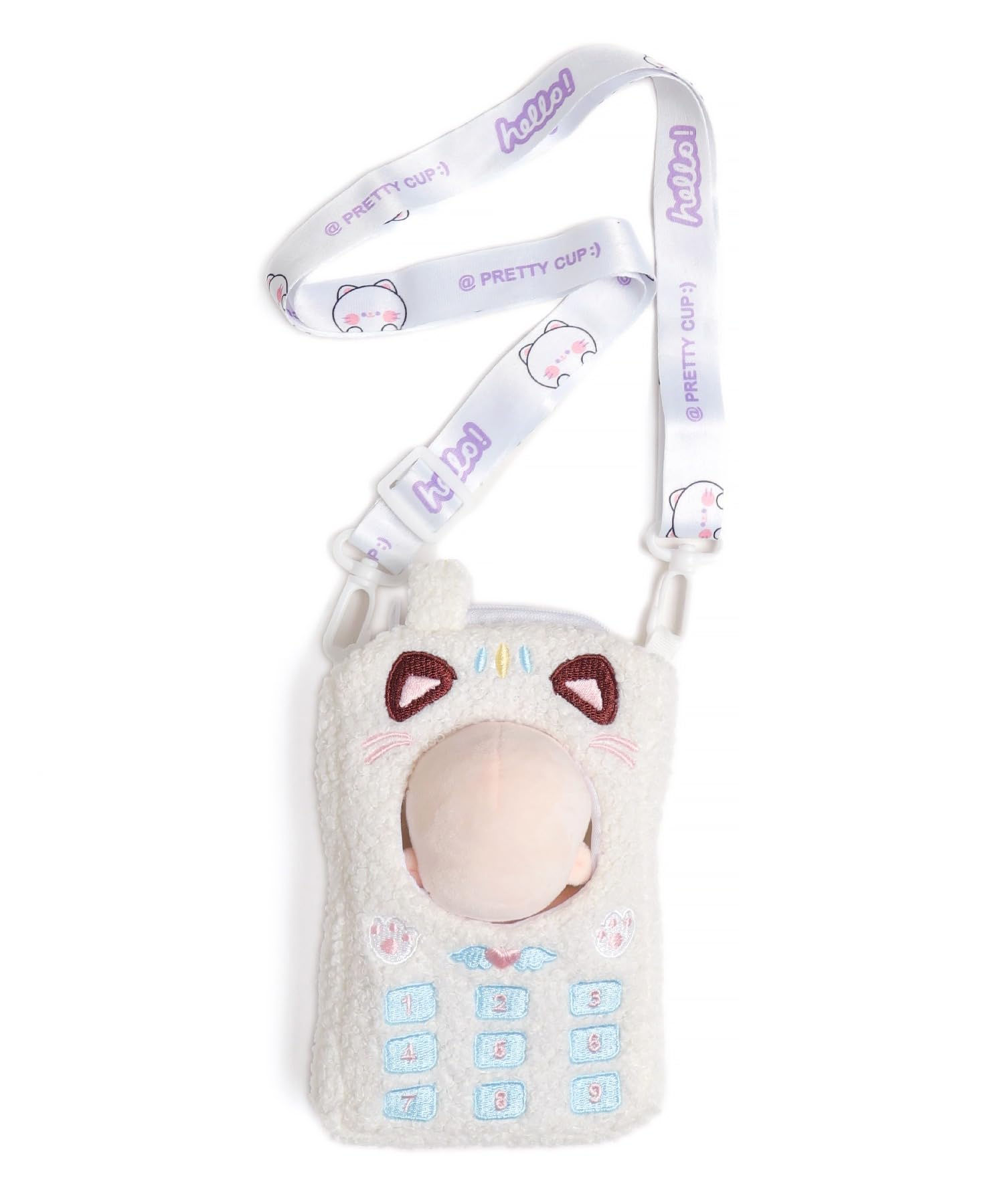 

WEGO Plush Toy Kigurumi, 10cm, Cute Gift, Oshikatsu Merchandise, Women s, F Type F (Phone), White
