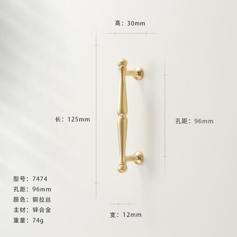 Single-Hole Drawer Knob Copper Brushed Wardrobe Cabinet Door Pull Handle Solid Furniture Hardware Dressing Table Cupboard Handle
