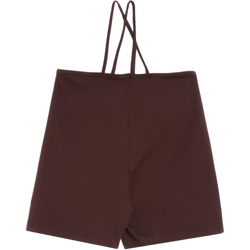 Nike Sportswear Everyday Modern Solid Logo Waistband Design Slim Fit Fitness Shorts Women shorts Brown DV7928-227