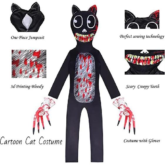 Halloween Costumes for Kids Siren Head Cosplay Bodysuit Boys Girls Anime Black Cat Character Fancy Dress Carnival Party Clothing