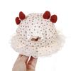 Girls' Pastoral Lace-Trim Bucket Hat: Spring & Summer Outdoor Style