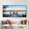 Landscape Sunset Lake Flying Bird Boat Sky Canvas Painting Posters and Prints Wall Art Pictures Living Room Home Decor No Frame No Frame