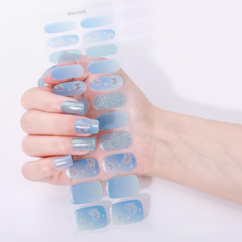 Easy Application Gel Nail Wraps Full Cover Manicure No Nail Lamp Needed Home Manicure Essential for Home Use