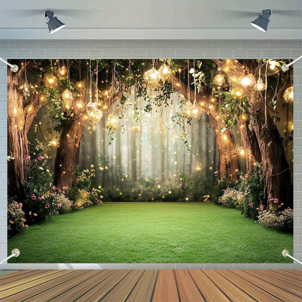 1 piece of Magic Forest Polyester Background Fabric - suitable for birthdays, anniversaries, and multi-functional