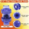 Feb.Check Valve 3/4 Inch True Union Check Valve Transparent Blue UPVC Check Valve Pipeline Check Valve One-Way Valve