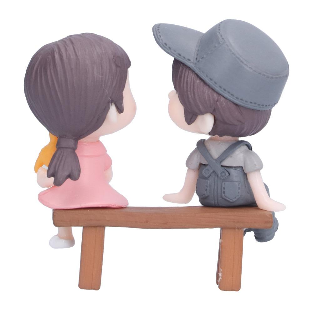 Grey Mini Resin Human Figurines Garden Micro Landscape Arrangement