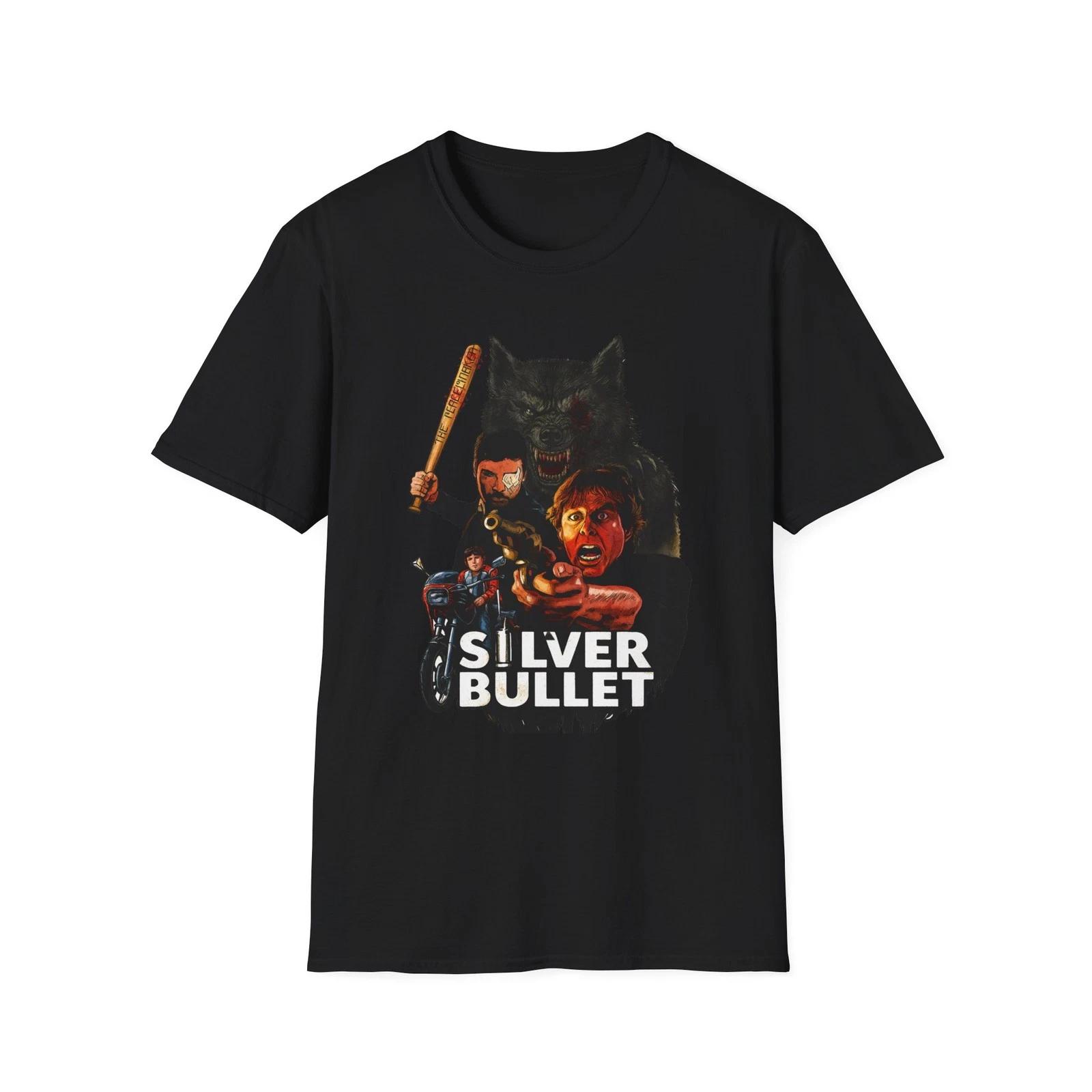 Silver Bullet Werewolf T-Shirt – Retro Horror Comic Style Tee XS
