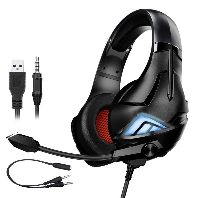 Gaming Headset with Noise Canceling Microphone Surround Sound LED Headphone for PC Laptop Computer Accessories