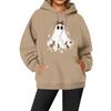 Women's Casual Fashion Solid Color Rugby Print Long Sleeve Hooded Sweatshirt Top