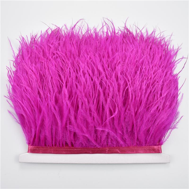 8-10cm Ostrich Feather Trims for Needlework and Handicraft Black Plume Skirt Decoration Natural Feathers Ribbon Fringe