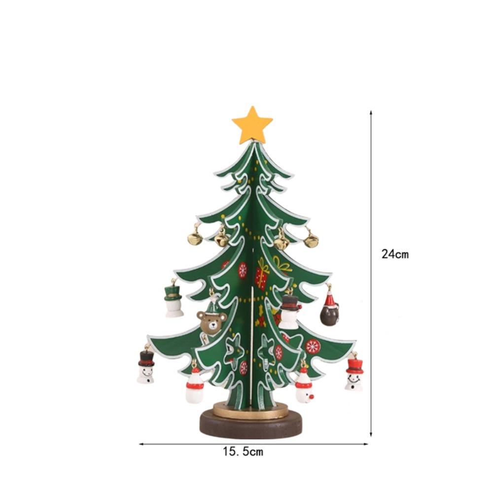 Wooden Material Christmas Tree Ornament Stereo Structure Christmas Decoration  Home