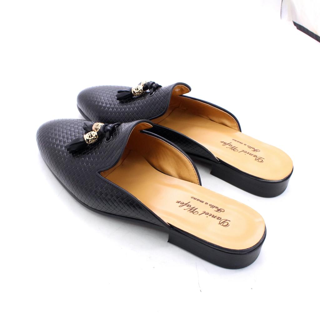 Pánské luxusní pantofle z pravé kůže hnědé modré černé - Módní ploché ležérní mokasíny pro muže