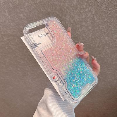 Etui 3 w 1 na telefon komórkowy do IP16promax Klej brokatowy TPU Kolorowy PC