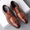 Men's Casual Business Small Leather Shoes High Quality Retro British Style Work Office 38-48 Black Brown Lace Up Shoes New