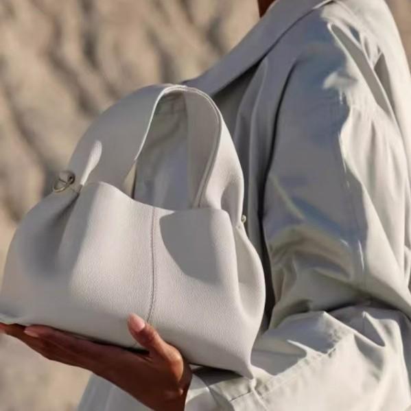 Solid Simple Color Cloud Shaped Pu Leather Women Casual Shoulder Bag Daily For