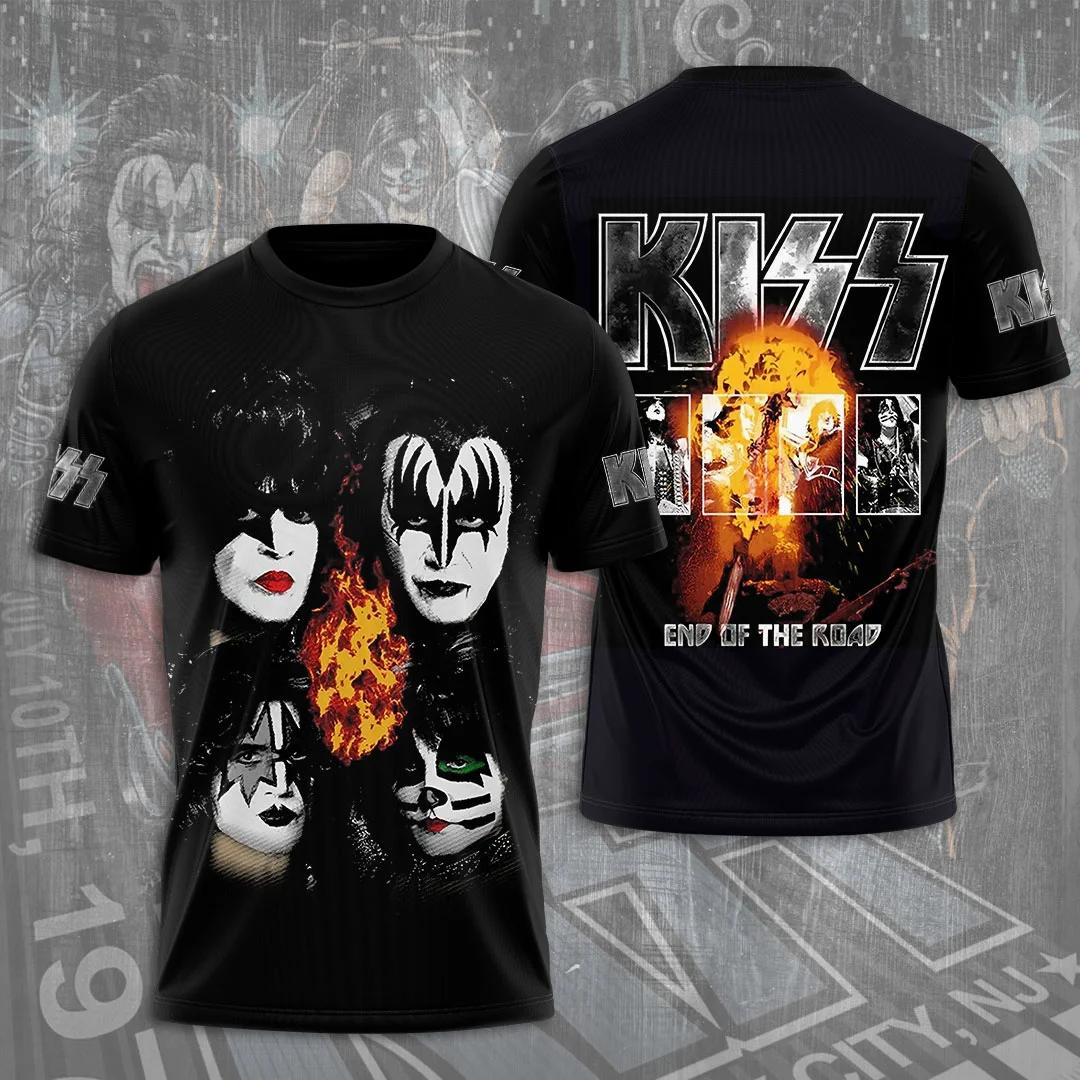 

Гарячі Футболки з Логотипом Гурту Kiss 3D Принт Літні Чоловічі Жіночі Смішні З Коротким Рукавом Круглий Виріз Футболка Вуличні Чоловічі Топи L