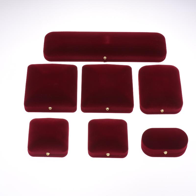 Beflockte Gold Schnalle Schmuckschatulle Anhänger Ring Halskette Ohrring Armband Display Aufbewahrungsbox Luxuriöse Gefühle Verpackungsschachtel