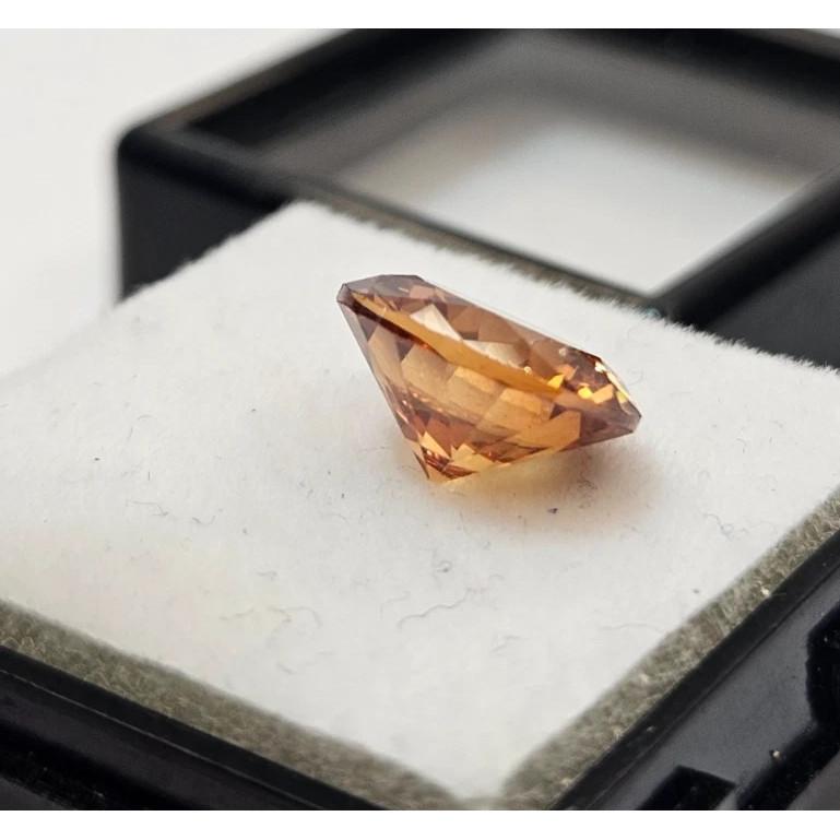 Orange Zircon Round Cut 6+ Ct Fabulous Certified Loose Gemstone