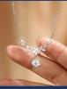 S925 Sterling Silver Wisteria Moissanite Necklace, 1 Carat D Color, Cool Style, Light Luxury Clavicle Chain for Women