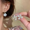 Silver Needle Luxury Zirconia Pearl Flower Stud Earrings - Elegant Retro Jewelry for Women