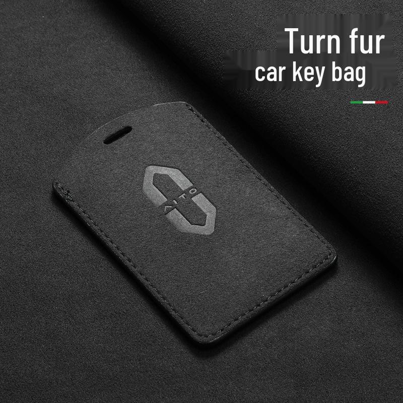 Huawei AITO M7/M5 Suede Car Key Case - High-end, Two-tone Shell with Buckle