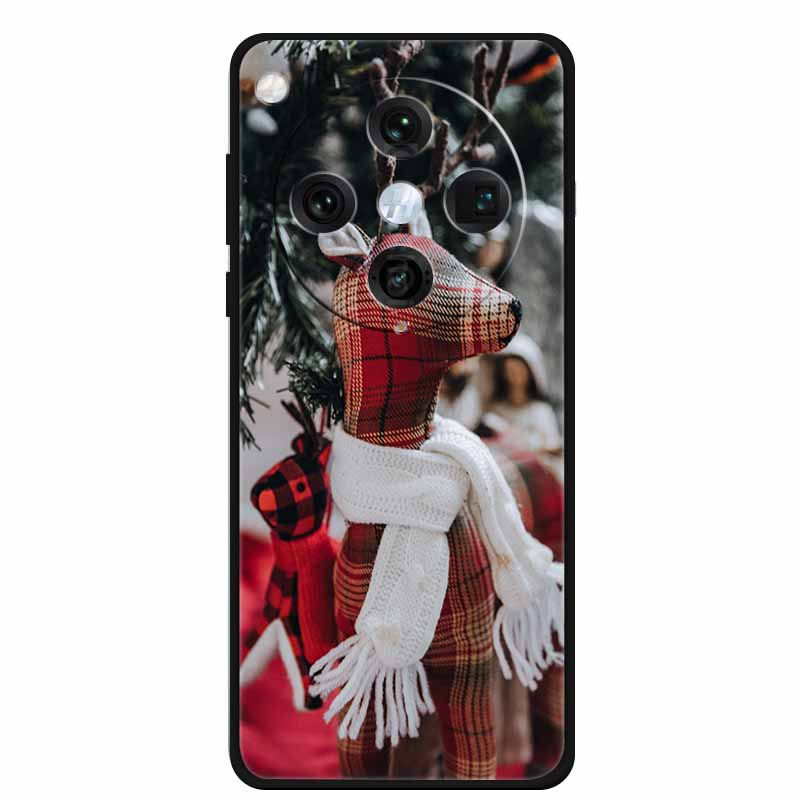 Christmas Cover For Oppo Find X8 Pro 5G 6.78"Black Silicone Cases TPU Santa Claus Christmas Tree Back Cover For Oppo Find X8 5G