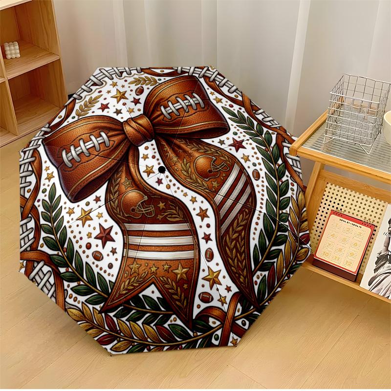 

American Football Decor Pattern Printed umbrella windproof folding umbrella portable sun and rain umbrella suitable for gifting
