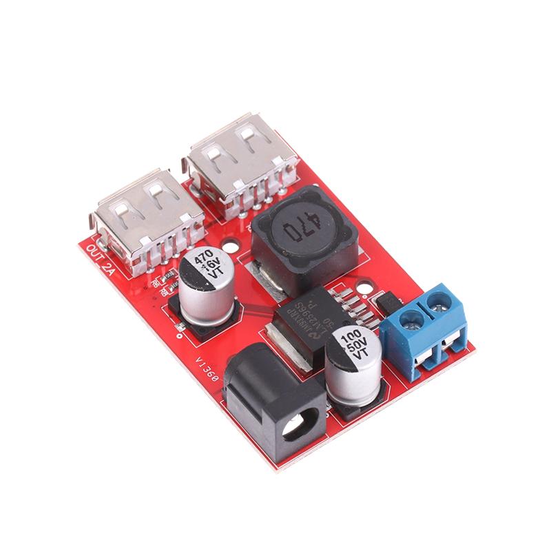 DC 9V 12V 24V 36V auf 5V 3A Dual USB Lade-DC-DC Abwärtswandler Autoladung Solar 3A Spannungsreguliertes Leistungsmodul